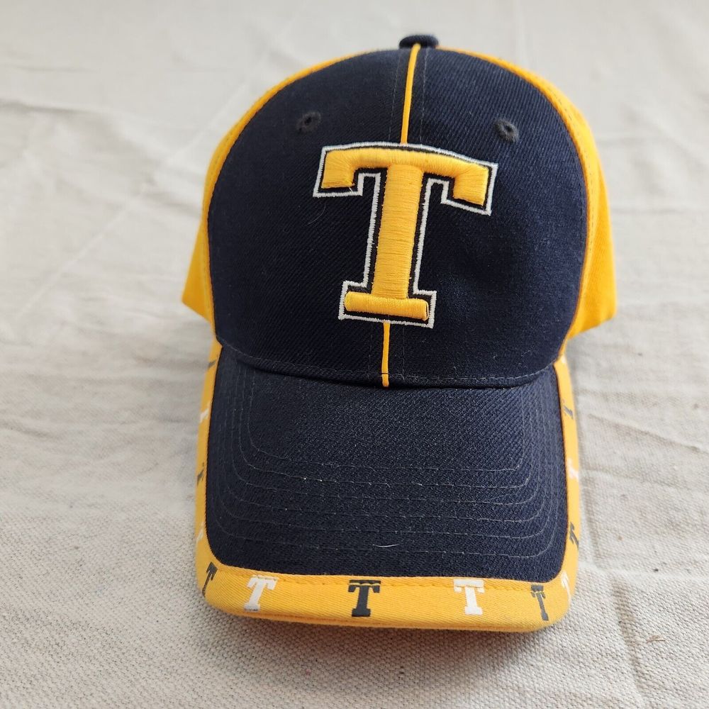 Tennessee Vols Cap Hat Strap Back Black Yellow Logo Football Mens OSFA Wool